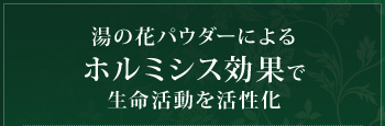 湯の花パウダーによるホルミシス効果で生命活動を活性化