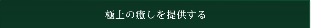 極上の癒しを提供する